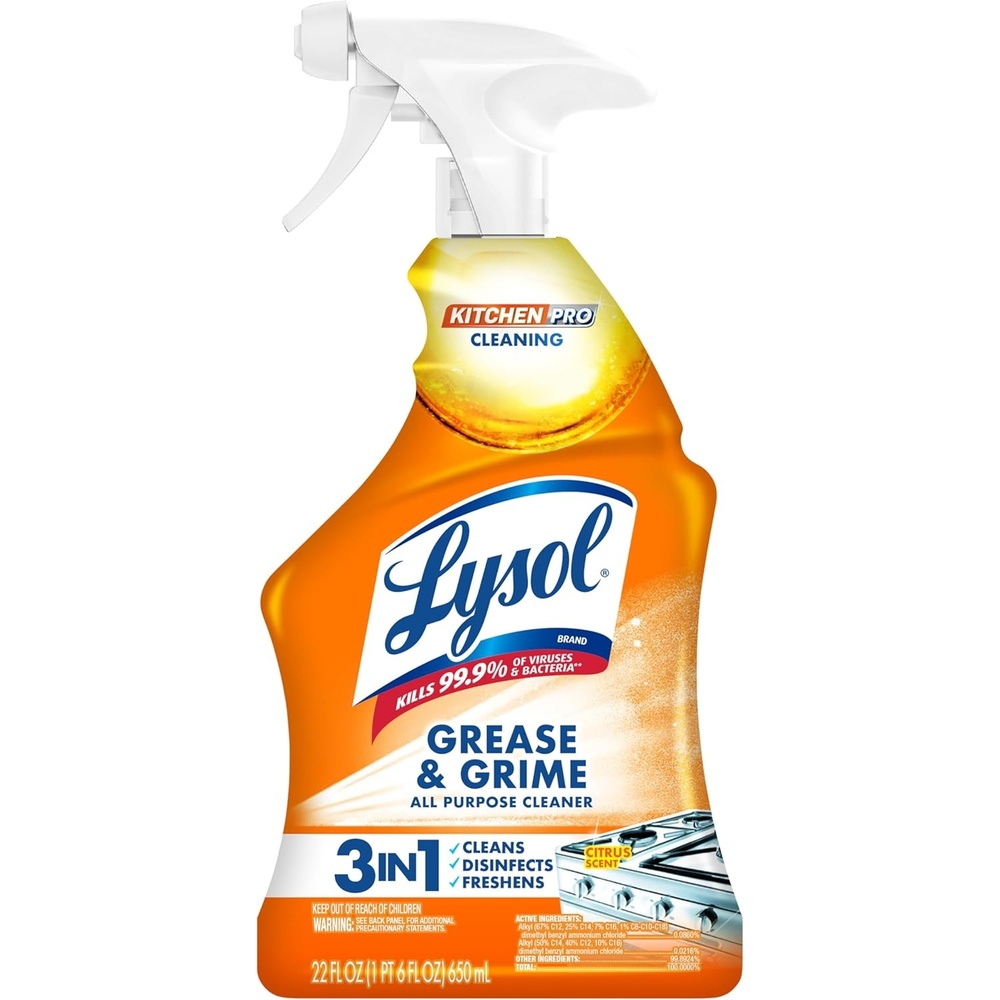 image:imageLysol Pro Kitchen Spray Cleaner and Degreaser Antibacterial All Purpose Cleaning Spray for Kitchens Countertops Ovens and Appliances Citrus Scent 22oz22 Ounce Pack of 1