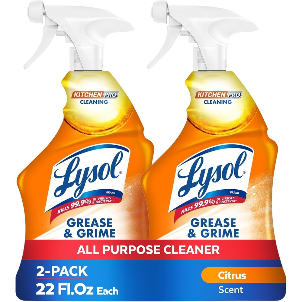 image:imageLysol Pro Kitchen Spray Cleaner and Degreaser Antibacterial All Purpose Cleaning Spray for Kitchens Countertops Ovens and Appliances Citrus Scent 22oz22 Ounce Pack of 2