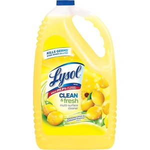 Lysol All Purpose Cleaner, Multi-Surface Disinfectant Floor Cleaner for Mopping Solution, Household Cleaning Supplies, for Bathroom & Kitchen, Lemon & Sunflower Scent, 144 oz(Sparkling Lemon & Sunflower Essence)