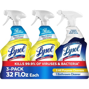 Lysol All Purpose Cleaner Spray, Multi-Purpose Disinfecting Spray & Bathroom Cleaner, Lemon Breeze + Island Breeze Scent, 32 Fl Oz (Pack of 3)(Lemon Breeze + Island Breeze Scent)