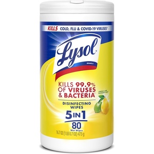 Lysol Disinfecting Wipes, Multi-Surface Cleaner, Crisp Linen, 80 ct. | All Purpose Cleaner, Sanitizing, Deodorizing, Apartment Essentials, Back To School Cleaning Supplies, Kitchen & Bathroom Wipe(Lemon & Lime Blossom)