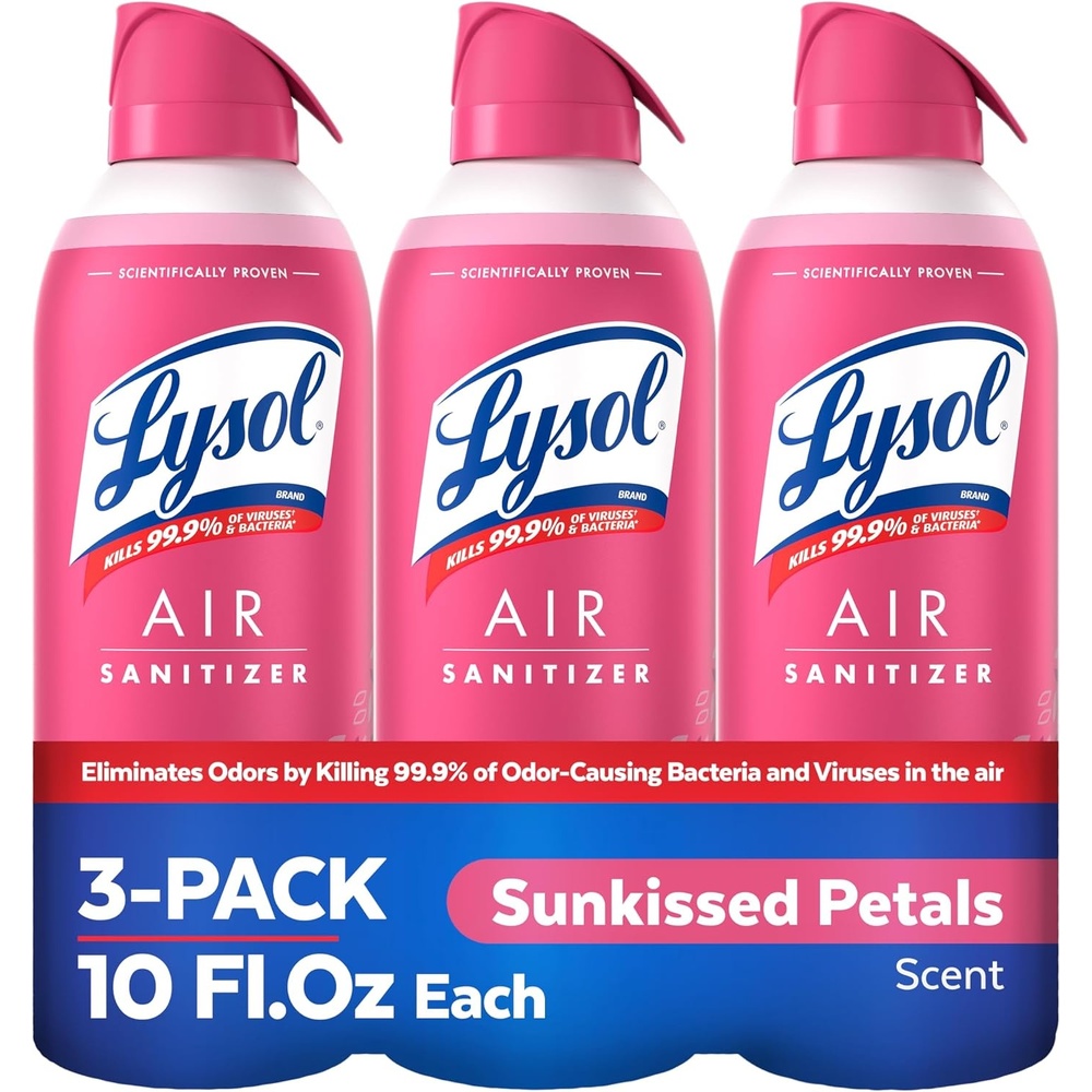image:imageLysol Air Sanitizer Spray with Bacterial Odor Eliminator for Home amp Office Sanitizing Air Spray Air Freshener Alternative Mountain Spring Scent 10 oz Pack of 3Sunkissed Petals