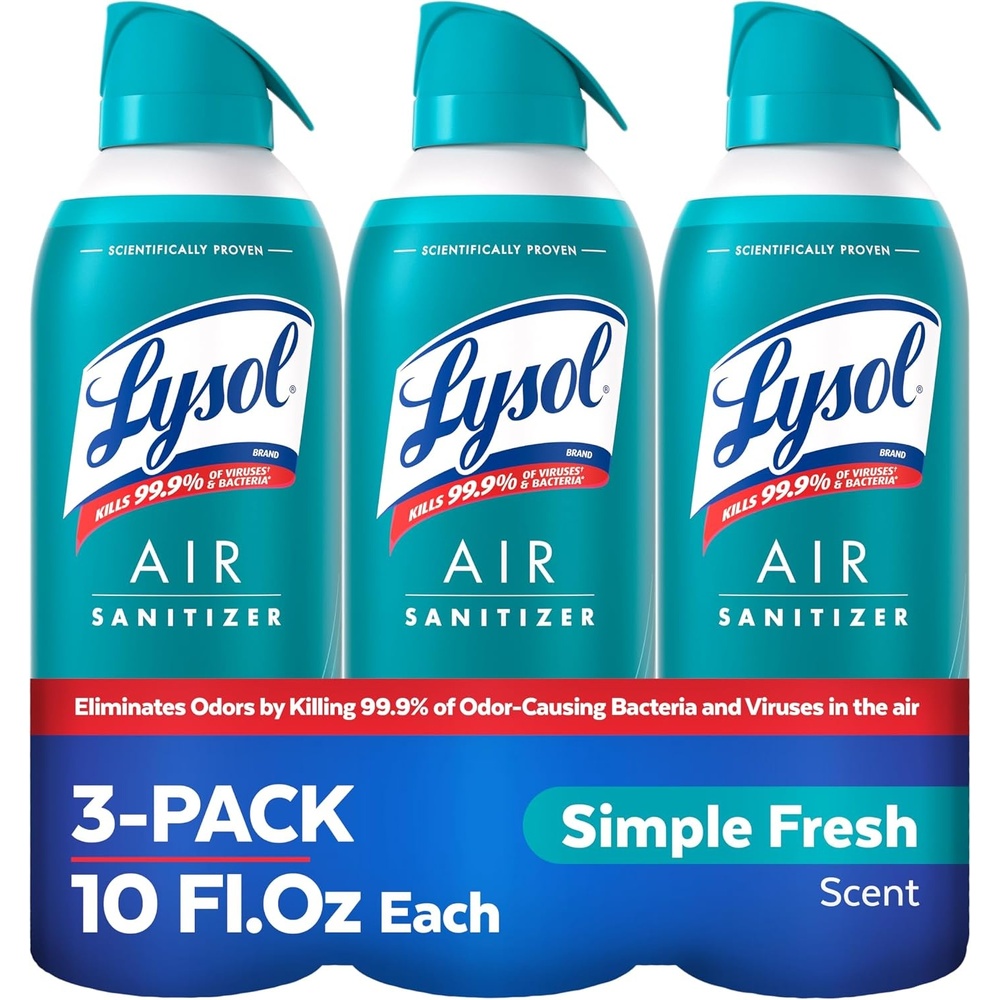 image:imageLysol Bundle containing x2 Lysol Disinfectant Spray for Hard and Soft Surfaces Crisp Linen 19 Fl Oz  Lysol Air Sanitizer Spray For Air Sanitization and Odor Elimination White Linen 10 Fl OzSimple Fresh