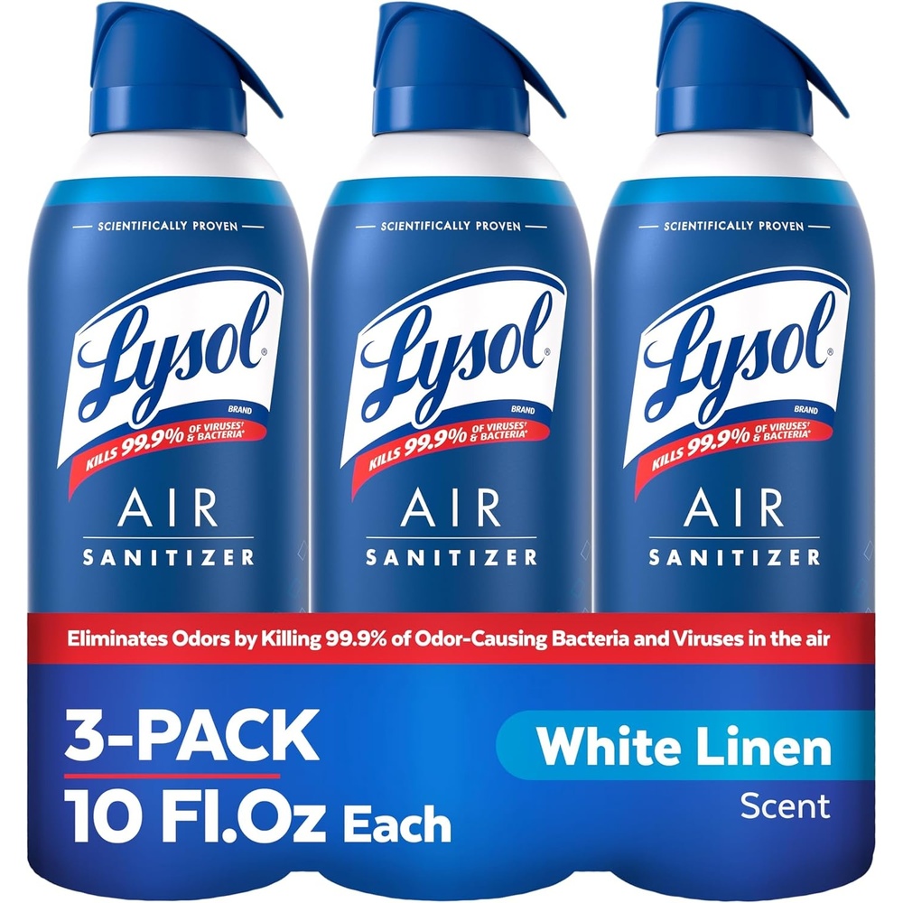 image:imageLysol Bundle containing x2 Lysol Disinfectant Spray for Hard and Soft Surfaces Crisp Linen 19 Fl Oz  Lysol Air Sanitizer Spray For Air Sanitization and Odor Elimination White Linen 10 Fl OzWhite Linen