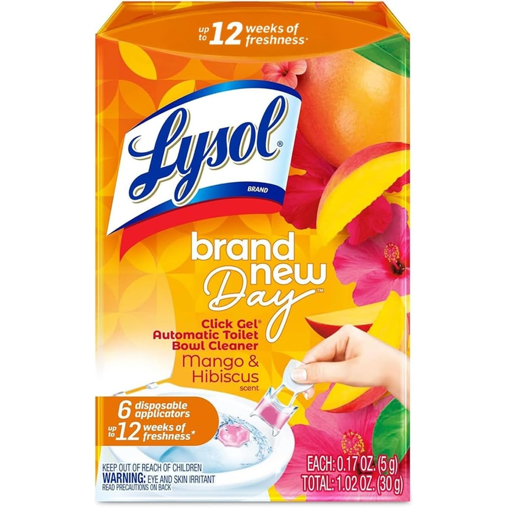 image:imageLysol Click Gel Automatic Toilet Bowl Cleaner Toilet Gel Stamp Toilet Freshener Bathroom Essentials Refreshing Mango amp Hibiscus Scent 6 Count Pack of 1Mango  Hibiscus