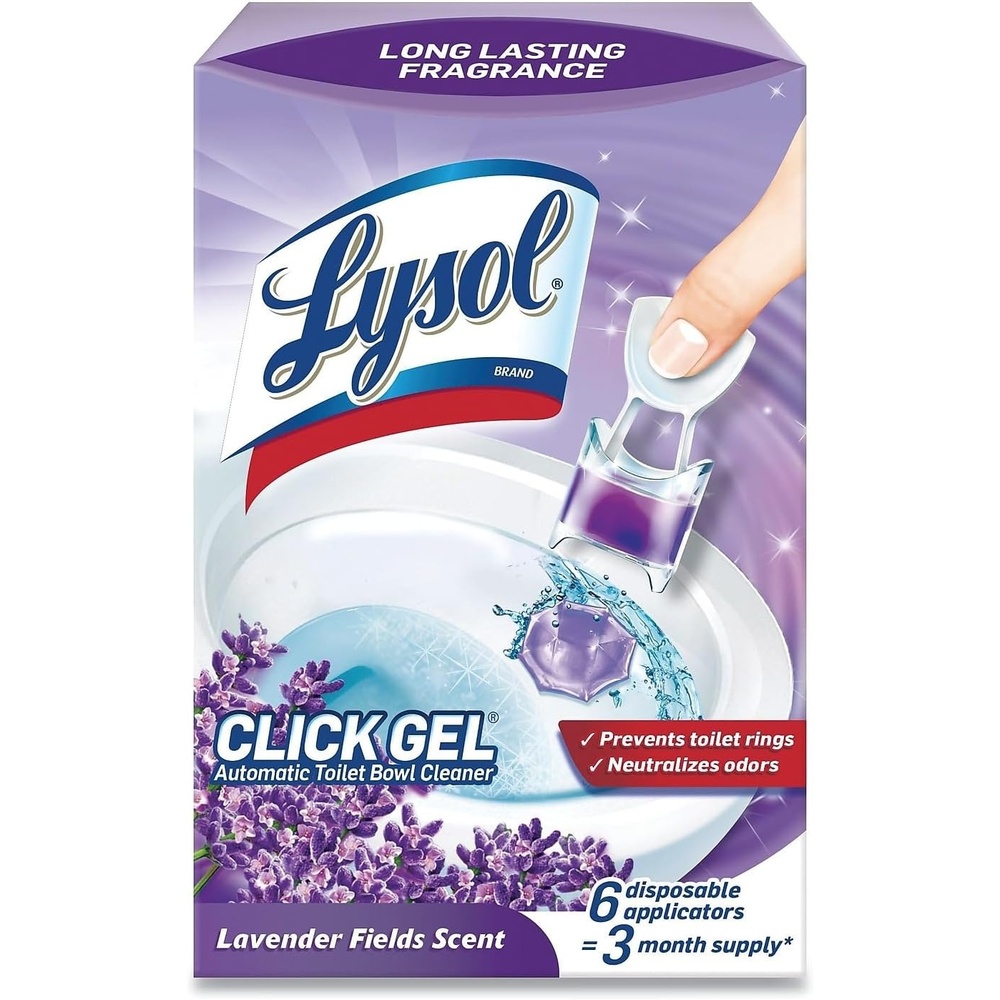 image:imageLysol Click Gel Automatic Toilet Bowl Cleaner Toilet Gel Stamp Toilet Freshener Bathroom Essentials Refreshing Mango amp Hibiscus Scent 6 Count Pack of 1Lavender