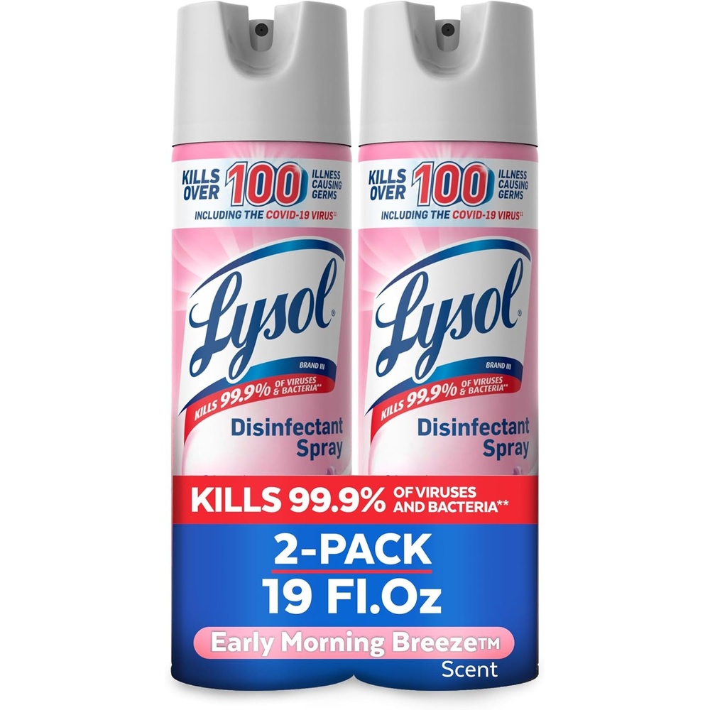 image:imageLysol Disinfectant Spray Household Cleaning Supplies Disinfecting MultiPurpose Room Spray Antibacterial Sanitizer Deodorizer Kills Hantavirus Lavender amp Cotton Blossom 19 Fl Oz Pack of 2Early Morning Breeze