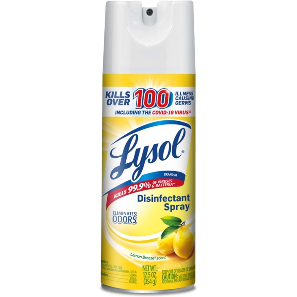 image:imageLysol Disinfectant Spray Sanitizing and Antibacterial Spray For Disinfecting and Deodorizing Crisp Linen 125 Fl Oz Pack of 12Lemon Breeze