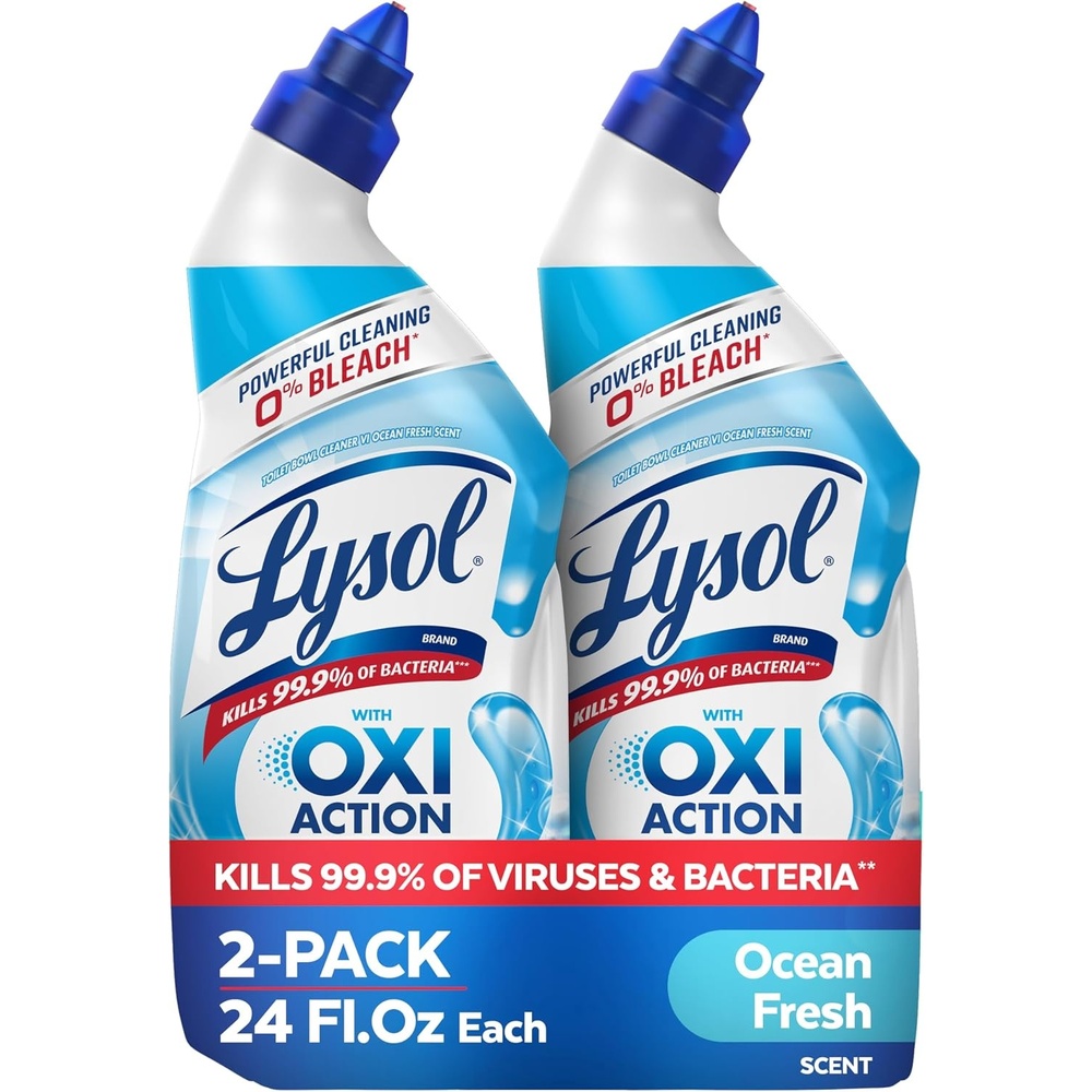 image:imageLysol Toilet Bowl Cleaner Max Strength Bathroom Cleaning Supplies Toilet Bowl Cleaner Clinging Gel Home Essential Instant Stain Removal Disinfecting and Deodorizing Bleach Free 24 oz 4ctHydrogen Peroxide