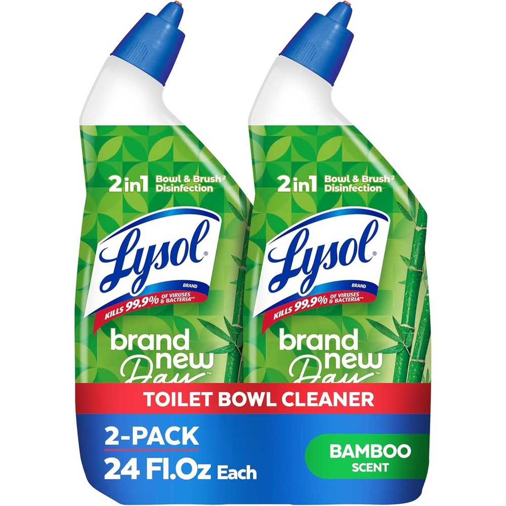 image:imageLysol Toilet Bowl Cleaner Max Strength Bathroom Cleaning Supplies Toilet Bowl Cleaner Clinging Gel Home Essential Instant Stain Removal Disinfecting and Deodorizing Bleach Free 24 oz 4ctBamboo