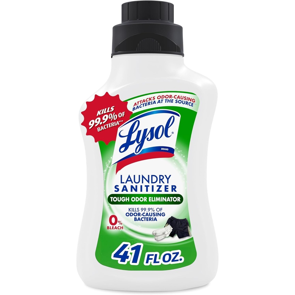 image:imageLysol Tough Odor Eliminator Laundry Sanitizer Additive Sanitizing Liquid for Gym Clothes and Activewear 0 Bleach Eliminates Odor Causing Bacteria 41oz41 Fl Oz Pack of 1