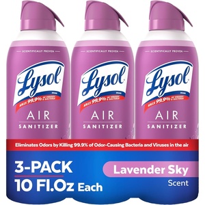 Lysol Bundle containing x2 Lysol Disinfectant Spray for Hard and Soft Surfaces, Crisp Linen, 19 Fl. Oz + Lysol Air Sanitizer Spray, For Air Sanitization and Odor Elimination, White Linen, 10 Fl. Oz(Lavender)