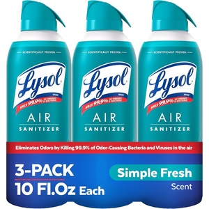 Lysol Bundle containing x2 Lysol Disinfectant Spray for Hard and Soft Surfaces, Crisp Linen, 19 Fl. Oz + Lysol Air Sanitizer Spray, For Air Sanitization and Odor Elimination, White Linen, 10 Fl. Oz(Simple Fresh)