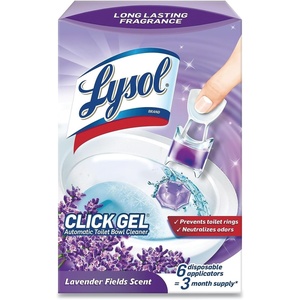 Lysol Click Gel Automatic Toilet Bowl Cleaner, Toilet Gel Stamp, Toilet Freshener, Bathroom Essentials, Refreshing Mango & Hibiscus Scent, 6 Count (Pack of 1)(Lavender)