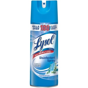 Lysol Disinfectant Spray, Household Cleaning Supplies, Disinfecting Multi-Purpose Room Spray, Antibacterial Sanitizer, Deodorizer, Kills Hantavirus, Crisp Linen, 12.5 Fl Oz (Pack of 2)(Spring Waterfall)