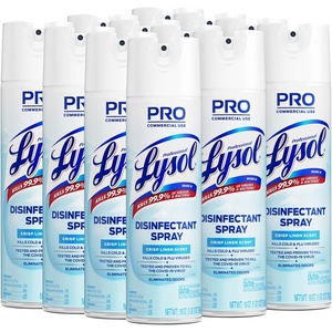 Lysol Disinfectant Spray, Household Cleaning Supplies, Disinfecting Multi-Purpose Room Spray, Antibacterial Sanitizer, Deodorizer, Kills Hantavirus, Crisp Linen, 12.5 Fl Oz (Pack of 2)(Unflavored)