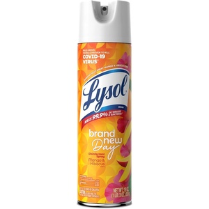 Lysol Disinfectant Spray, Household Essential Cleaning Supplies, Multi-Purpose Room Spray, Antibacterial Sanitizer Spray, Upholstery Deodorizer, Home and Bathroom, Crisp Linen,19 Fl Oz (Pack of 12)(Mango & Hibiscus)