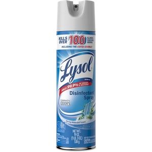 Lysol Disinfectant Spray, Household Essential Cleaning Supplies, Multi-Purpose Room Spray, Antibacterial Sanitizer Spray, Upholstery Deodorizer, Home and Bathroom, Crisp Linen,19 Fl Oz (Pack of 12)(Spring Waterfall)