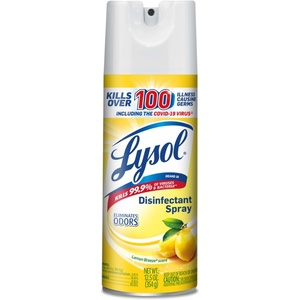 Lysol Disinfectant Spray, Sanitizing and Antibacterial Spray, For Disinfecting and Deodorizing, Crisp Linen, 12.5 Fl. Oz (Pack of 12)(Lemon Breeze)